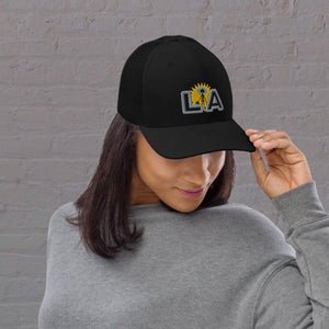 "Snap-back Trucker Hat" - Sunny L.A. with grey outline