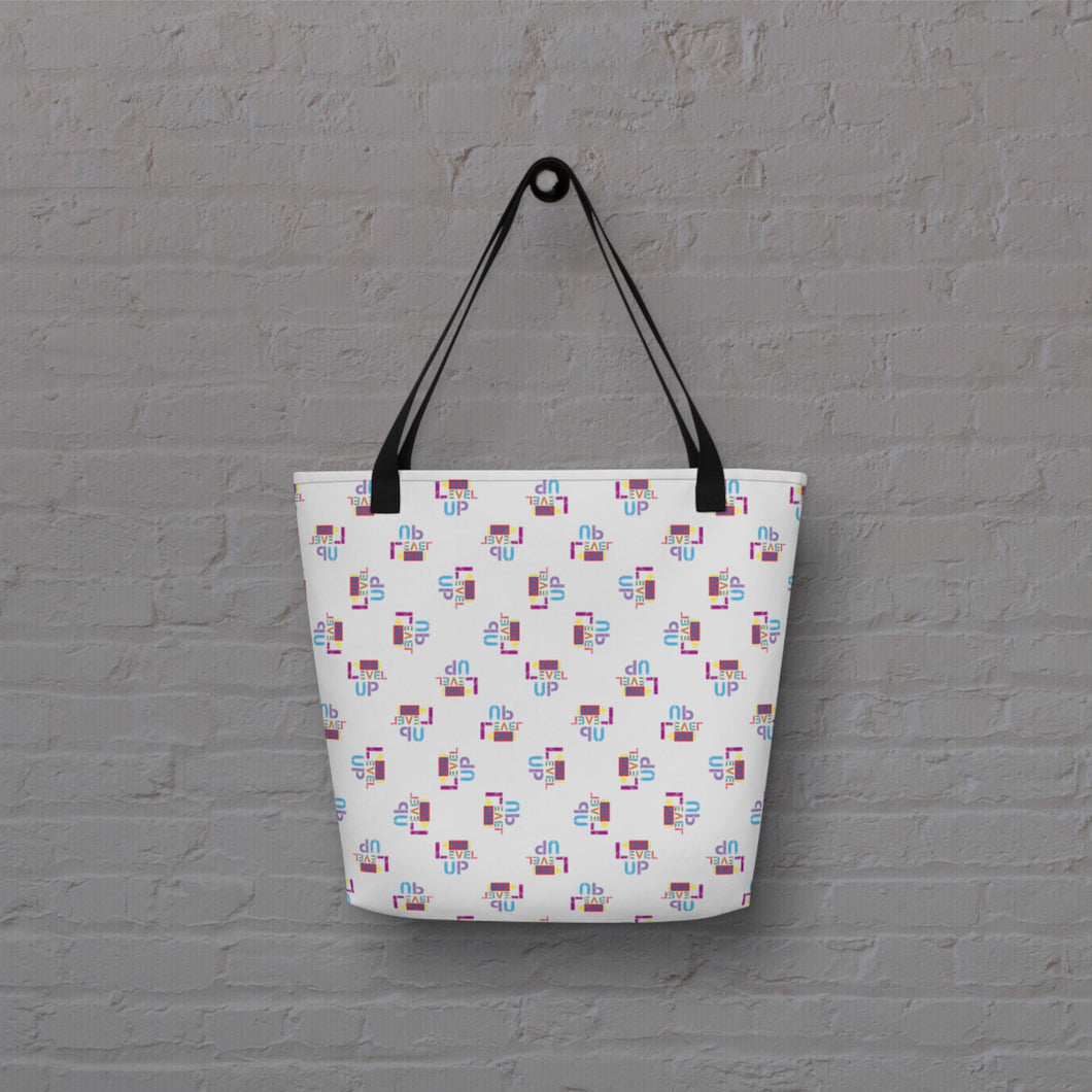 Level UP! Large Tote Bag - Color = Whisper - By DDoTToDD