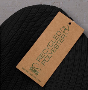 Eco-Friendly, Cuffed Beanie, with Our Embroidered Logo! Color = Black - By DDoTToDD