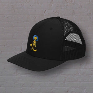 "Snap-back Trucker Hat!!" with Yellow Logo